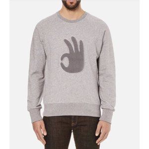 Rag & Bone Okay Pullover Sweatshirt M Crew Neck Light Gray